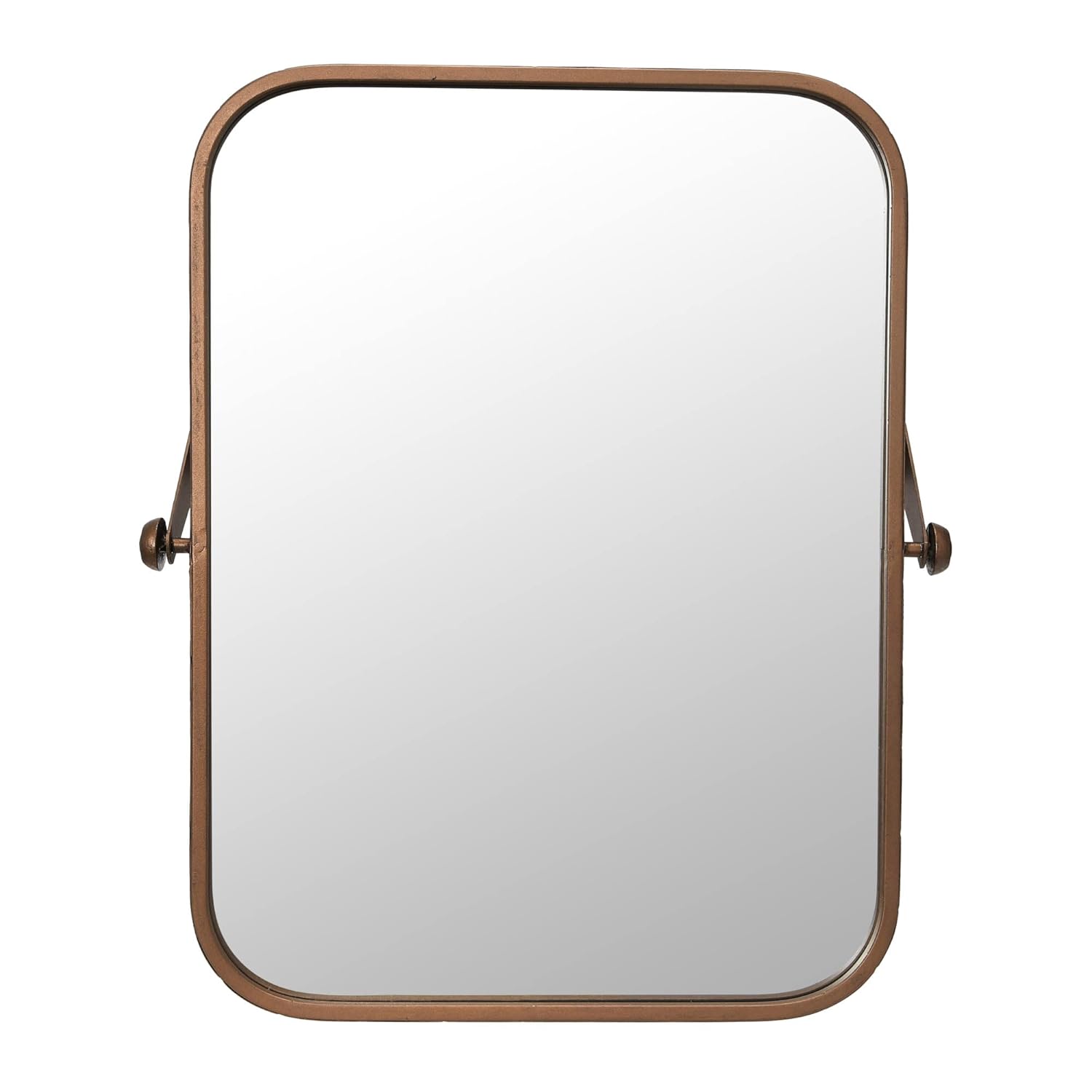 Buy Creative CoOp Round Edge Metal Framed Pivot Wall, Copper Finish