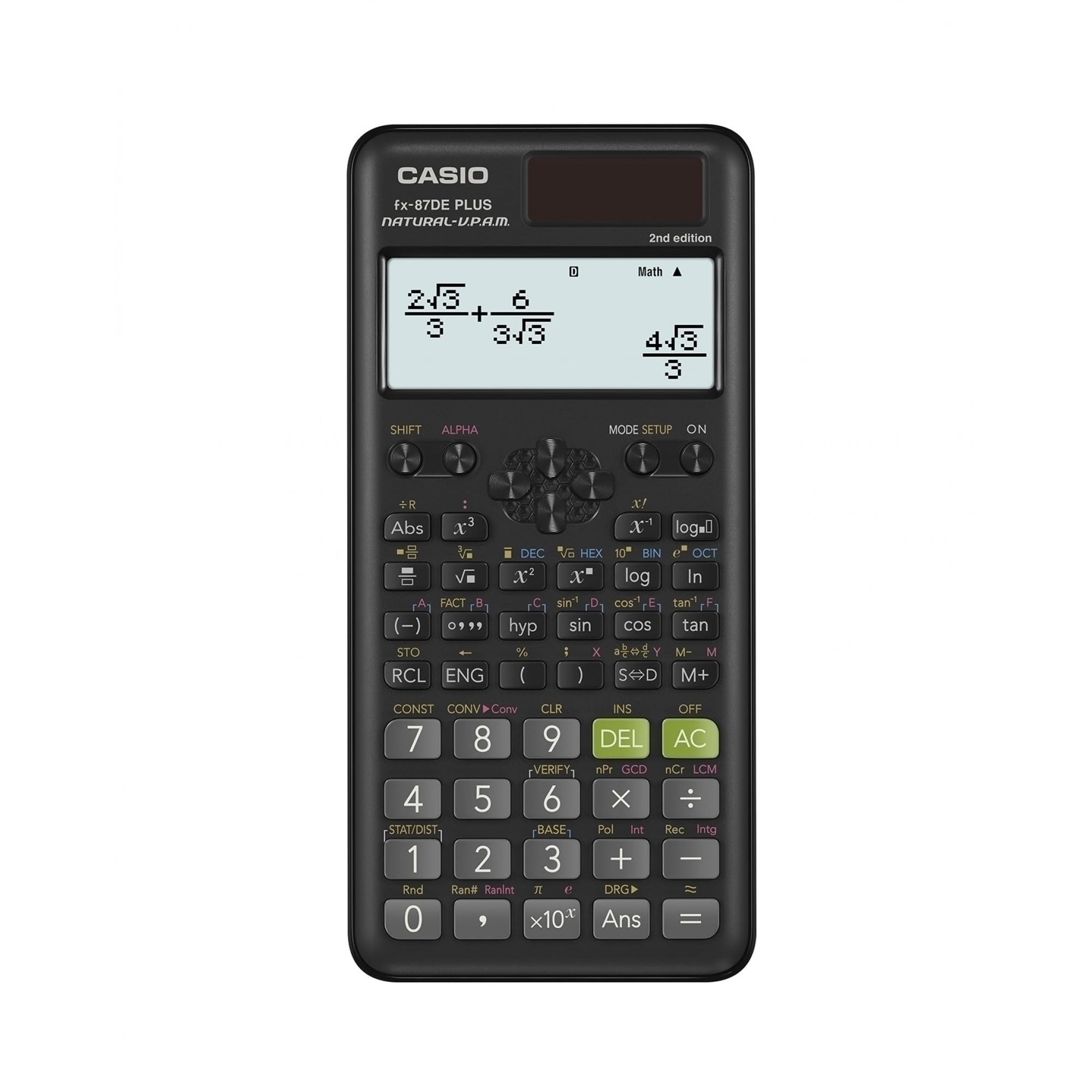 Casio FX-87DEPLUS-2 - Calculadora científica escolar, Rojo