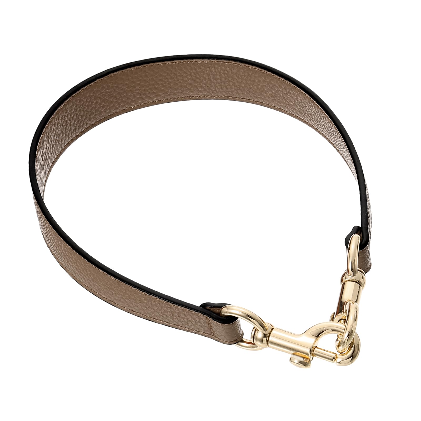 Sangle de sac courte en cuir synthétique de 49 cm avec fermoir et boucle dorée kaki