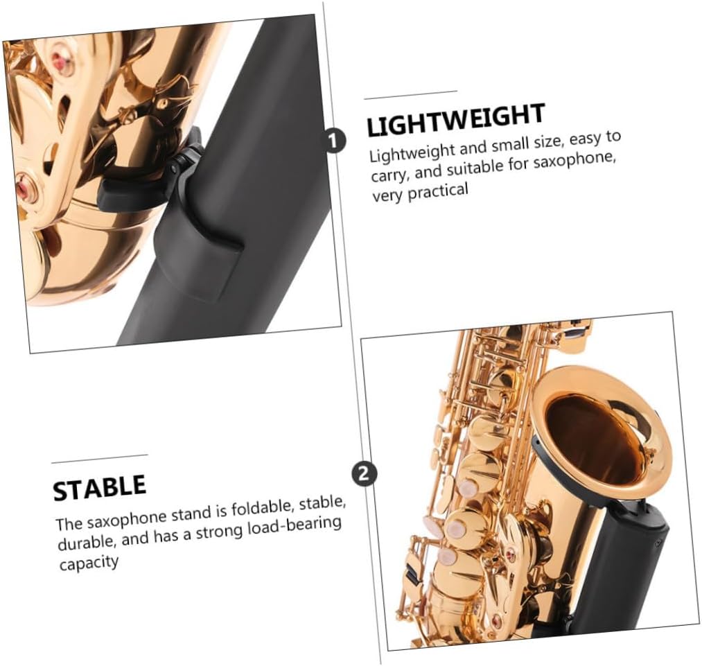 BETOOKY Portable Foldable Tenor Saxophone Stand Holder with Black Case, Tenor Saxophone Storage Rack for Music Practice and Performance