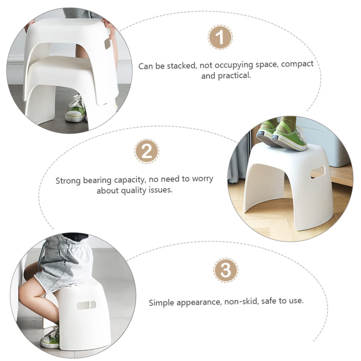 KICHOUSE Boys and Girls Step Stool Plastic Children's Stool for Bathroom Anti-Skid Safe for Toddlers