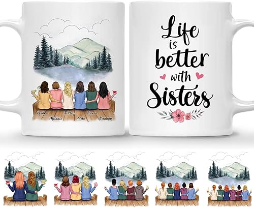 Miniatura 8 de Gossby Taza personalizada para amiga, regalo personalizado para mejor amiga con diseño, nombre, Navidad, cumpleaños, amistad, regalo para mujeres,