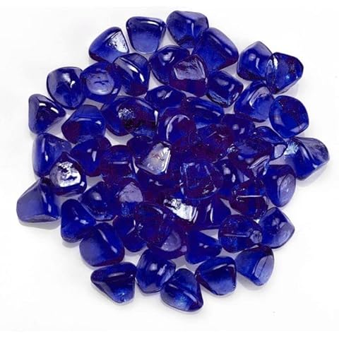 American Fireglass ZIR-MIDBLLST-10 Midnight Blue Luster Zircon Fire Glass, 10 lb Cover