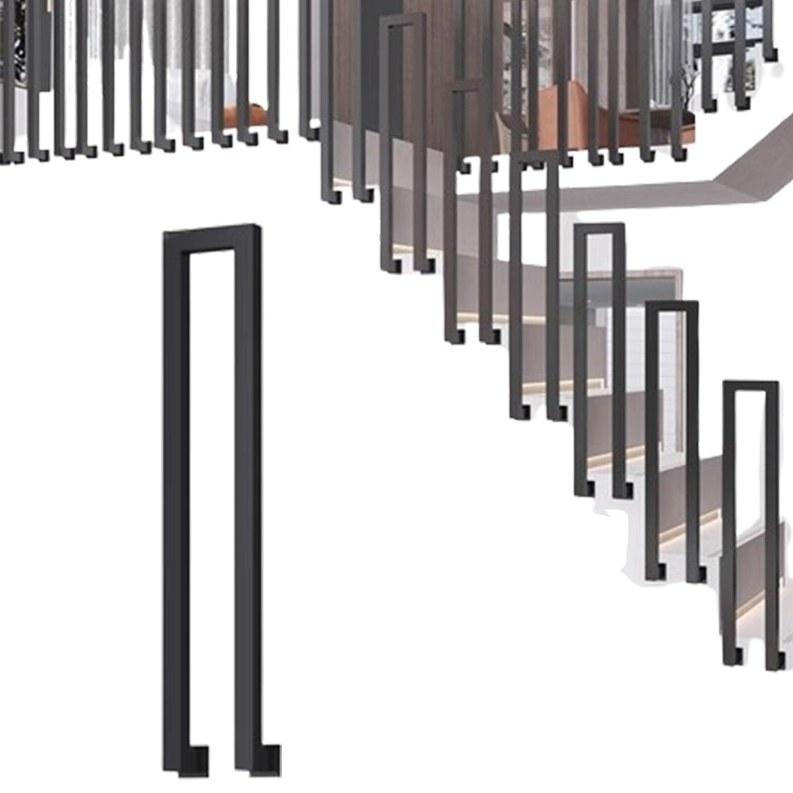 Garde-corps industrielle en fer forgé, extérieur, intérieur/extérieur, installation facile, support durable (A, 100 cm)