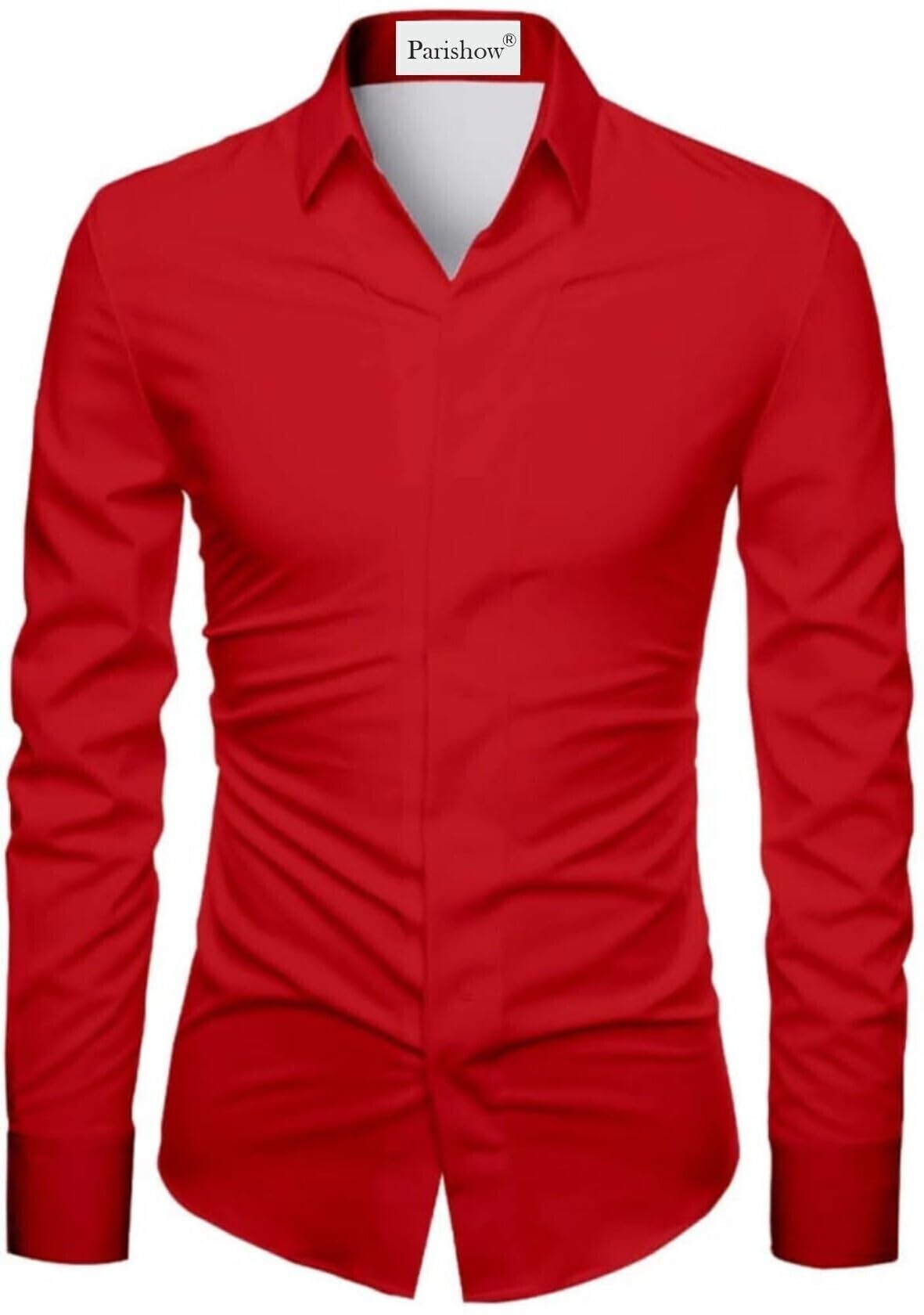 Polycotton Solid Shirt Fabric (Unstitched) PJE-Ushirt Red-1-picture-22