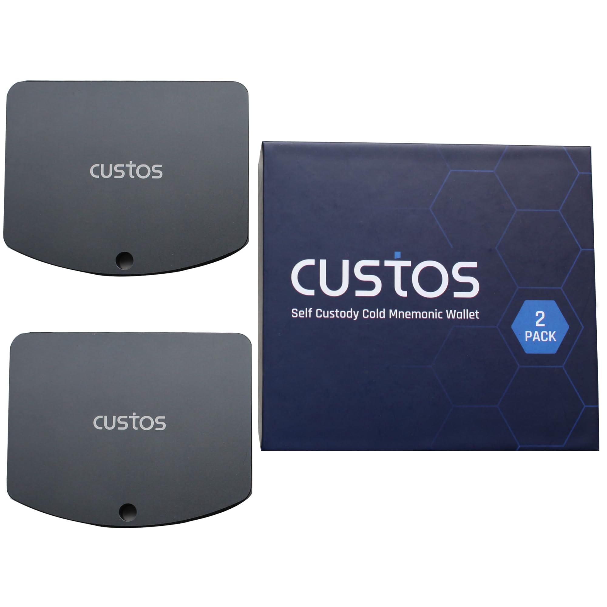 WUTEKUCustos Mnemonic Metal for Private Keys 24-Word Seed Phrases Engraved Letters Easy Setup & Cold Storage Wallet Backup for Crypto Assets, Compatible with Ledger Trezor KeepKeyCrypto - 2 Pack