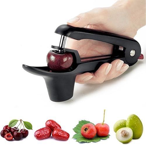 Ruibo Herramienta de descarador de cereza y removedor de descarador de aceitunas Stoner Manual de cocina Gadget Negro