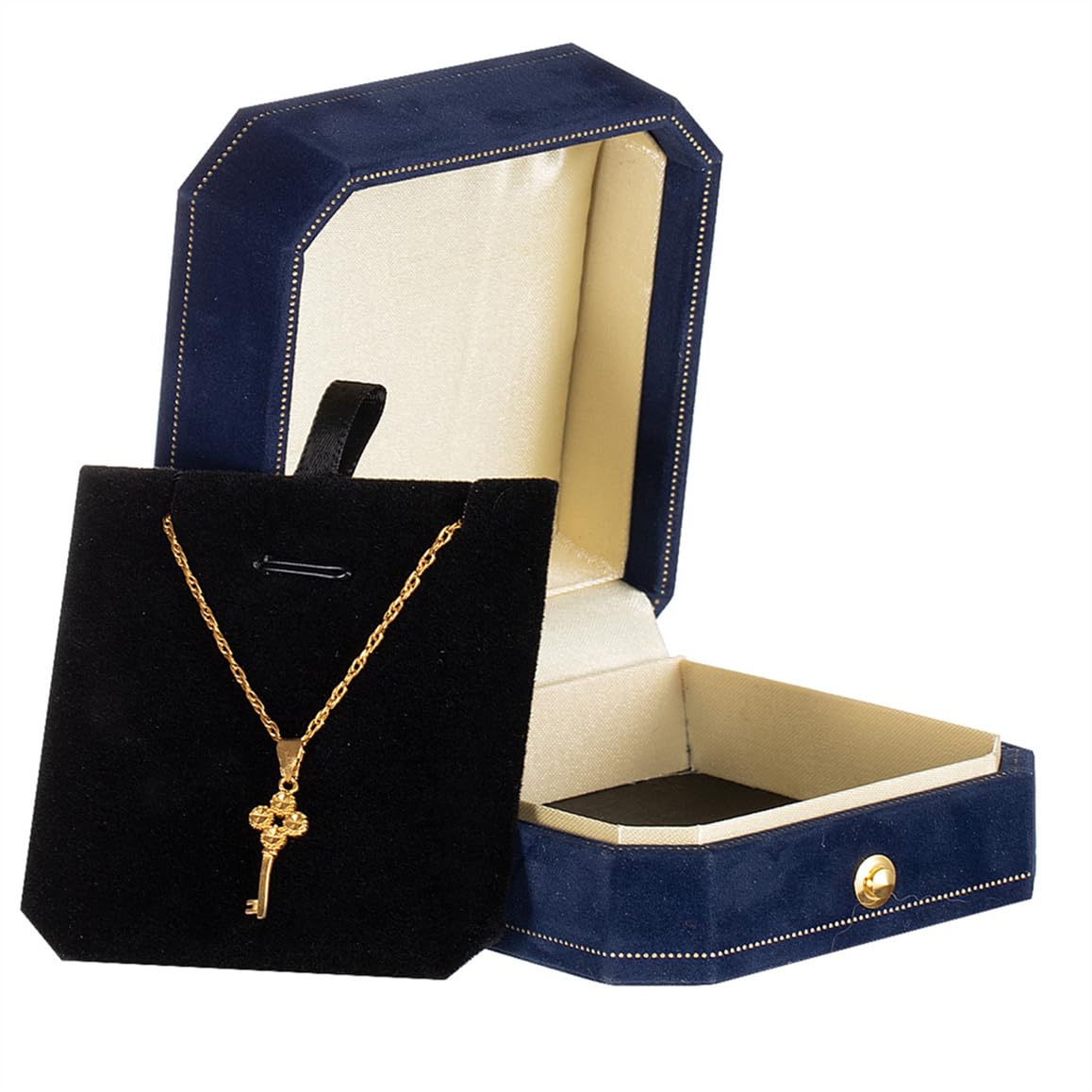 10 X Scatola Portaoggetti Per Gioielli Con Catena In Velluto, Regalo - Foto 9