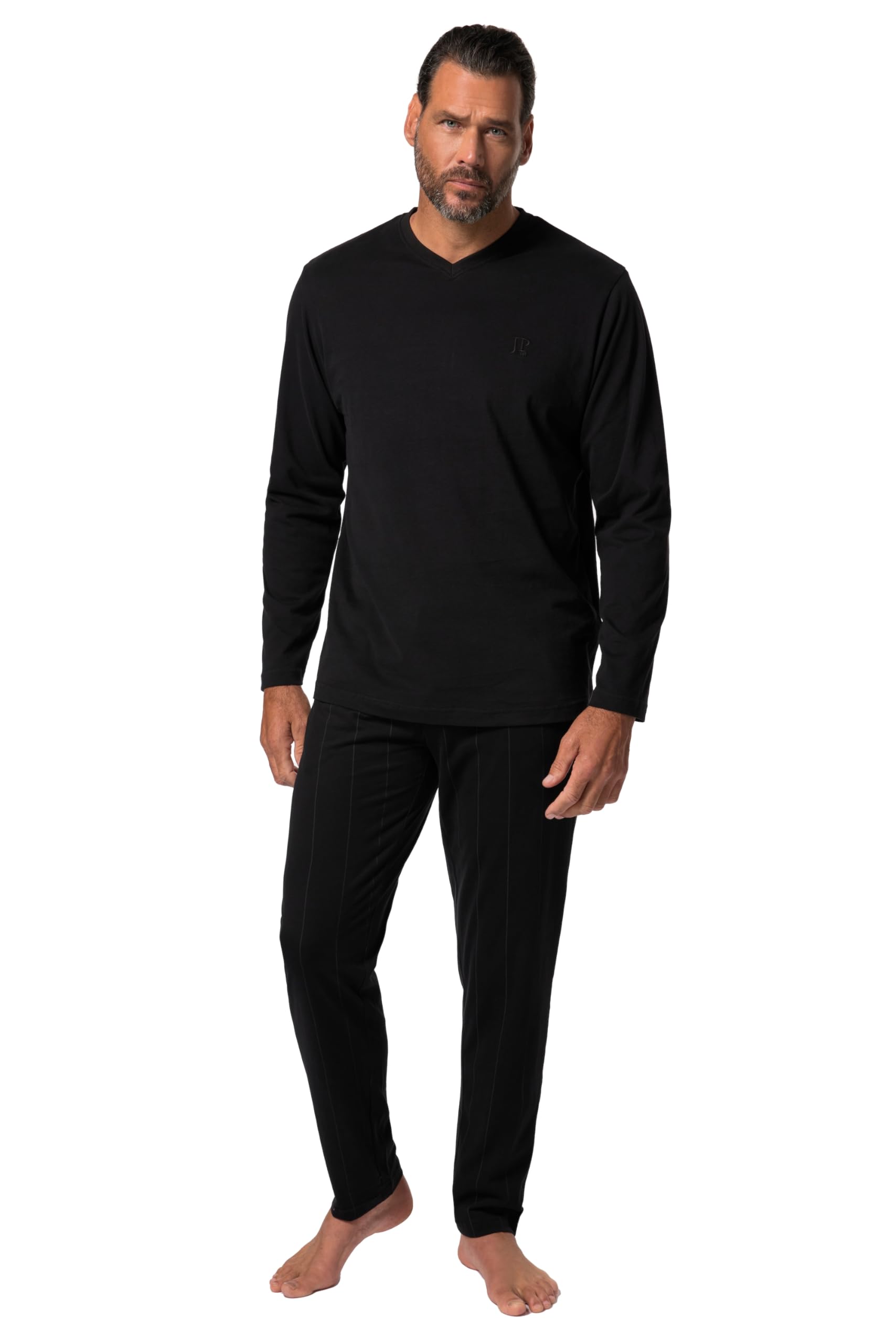 JP 1880 Herren große Größen Übergrößen Menswear L-8XL Schlafanzug, Zweiteiler, Langarmshirt, Streifenhose 829292