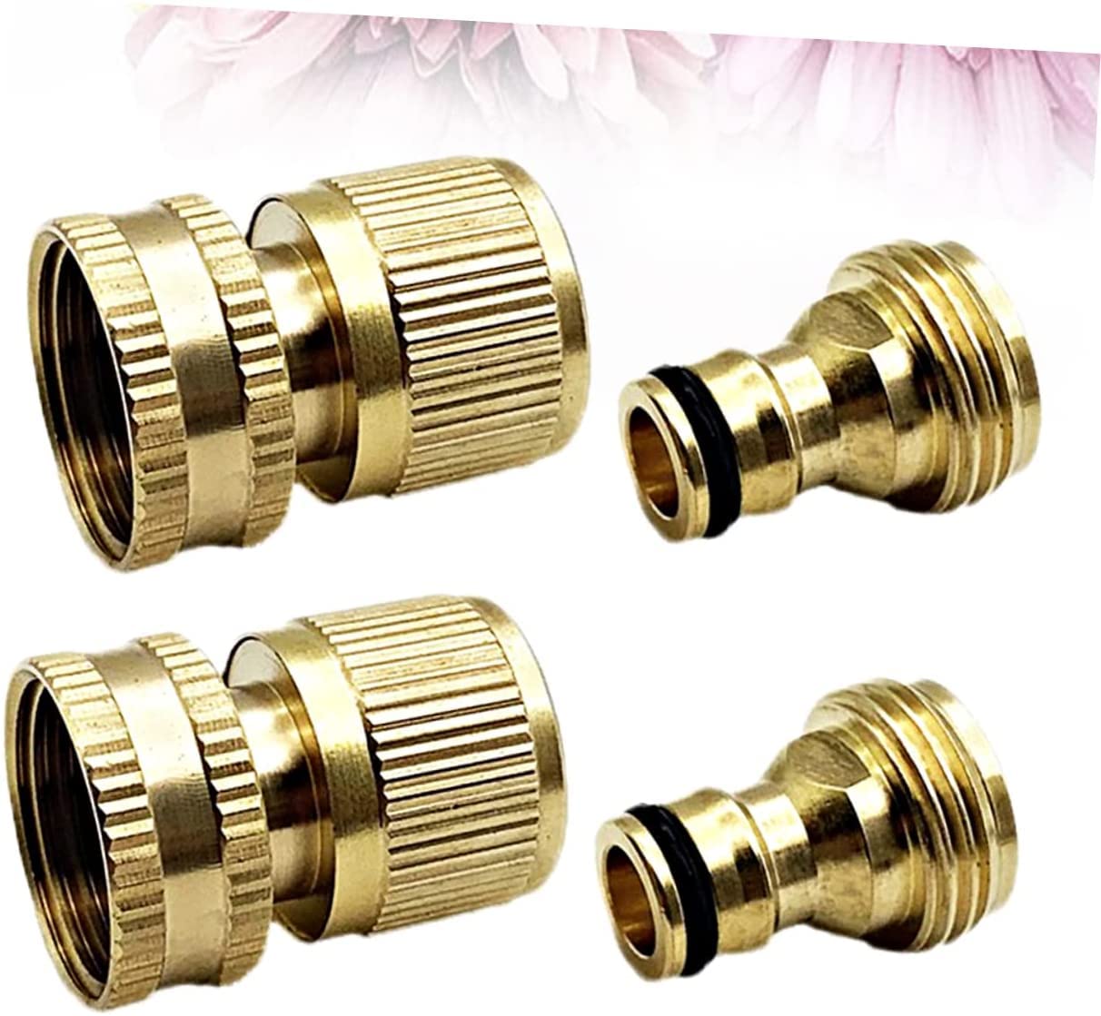 2 Set Raccordo per Tubo dell'Acqua Raccordo per Tubo Flessibile in Ottone Connettore Rapido 3/4 Pollici Connettore Rapido Tubo da Giardino Connettore Rapido Tubo da Giardino Raccordo per Tubo da Gia