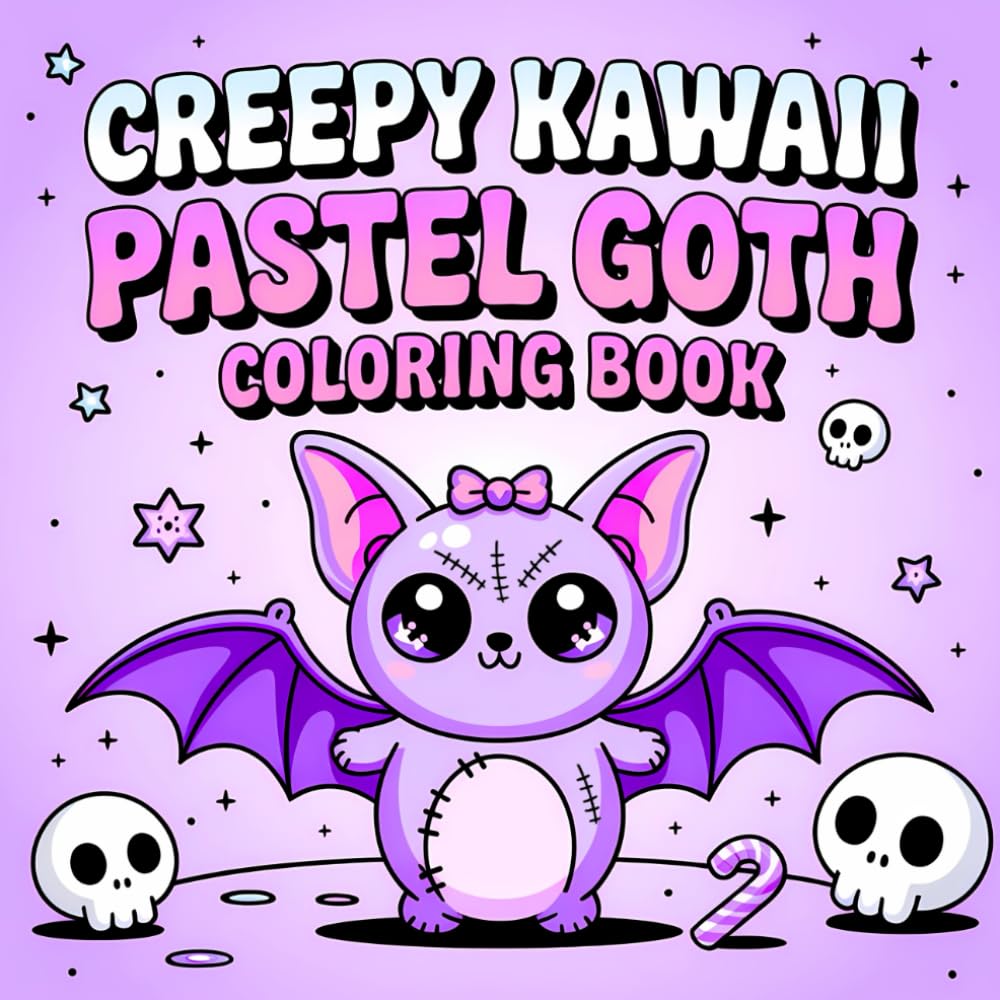 Creepy Kawaii Pastel Goth Coloring Book: 50 Cute and Spooky Designs with Kawaii Monsters, Ghosts, and Pastel Goth Creatures, Perfect for Creative Fun and Relaxation
