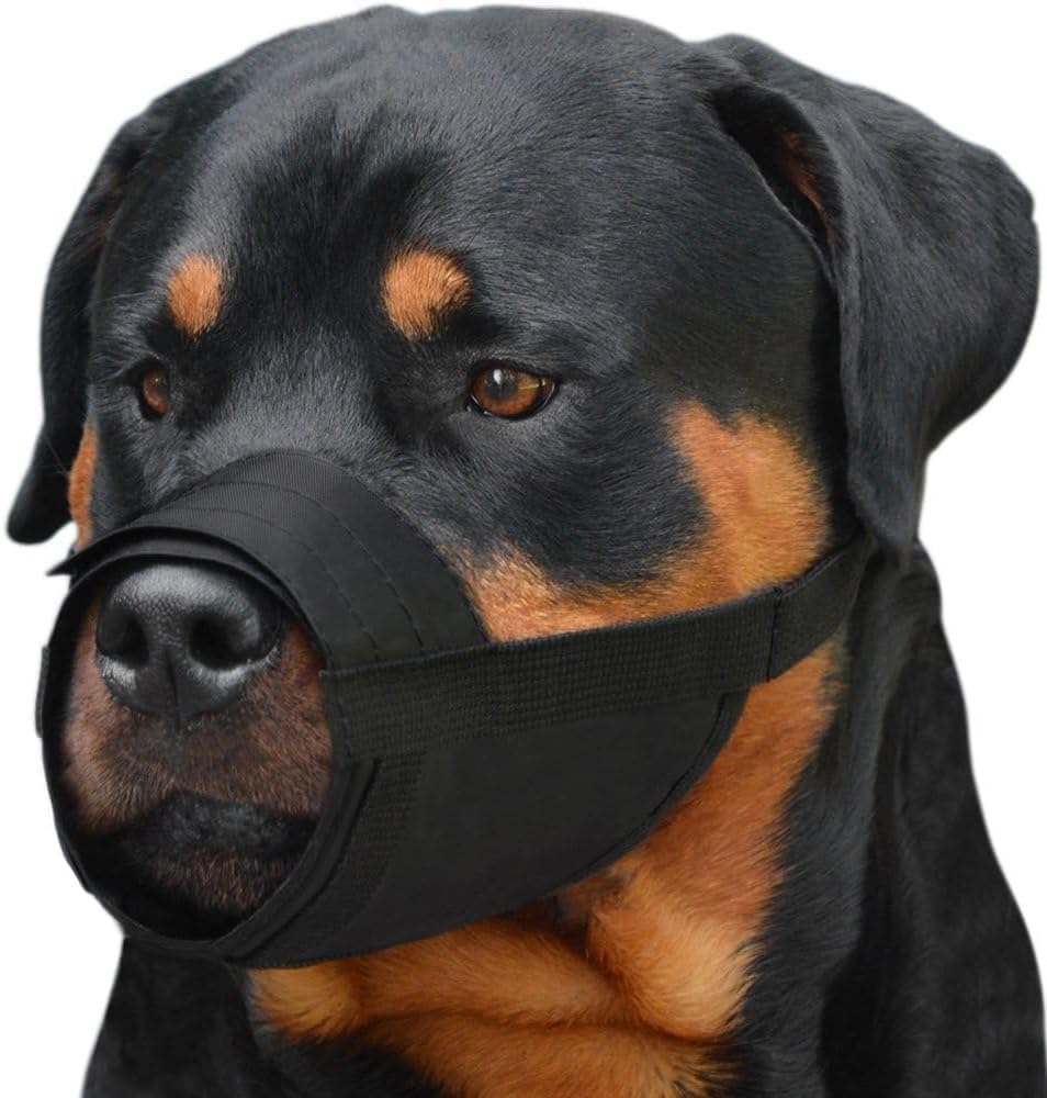 CollarDirect Adjustable Dog Muzzle for Small Medium Large Dogs Set of 2PCS Soft Breathable Nylon Safety Dog Mouth Cover An...