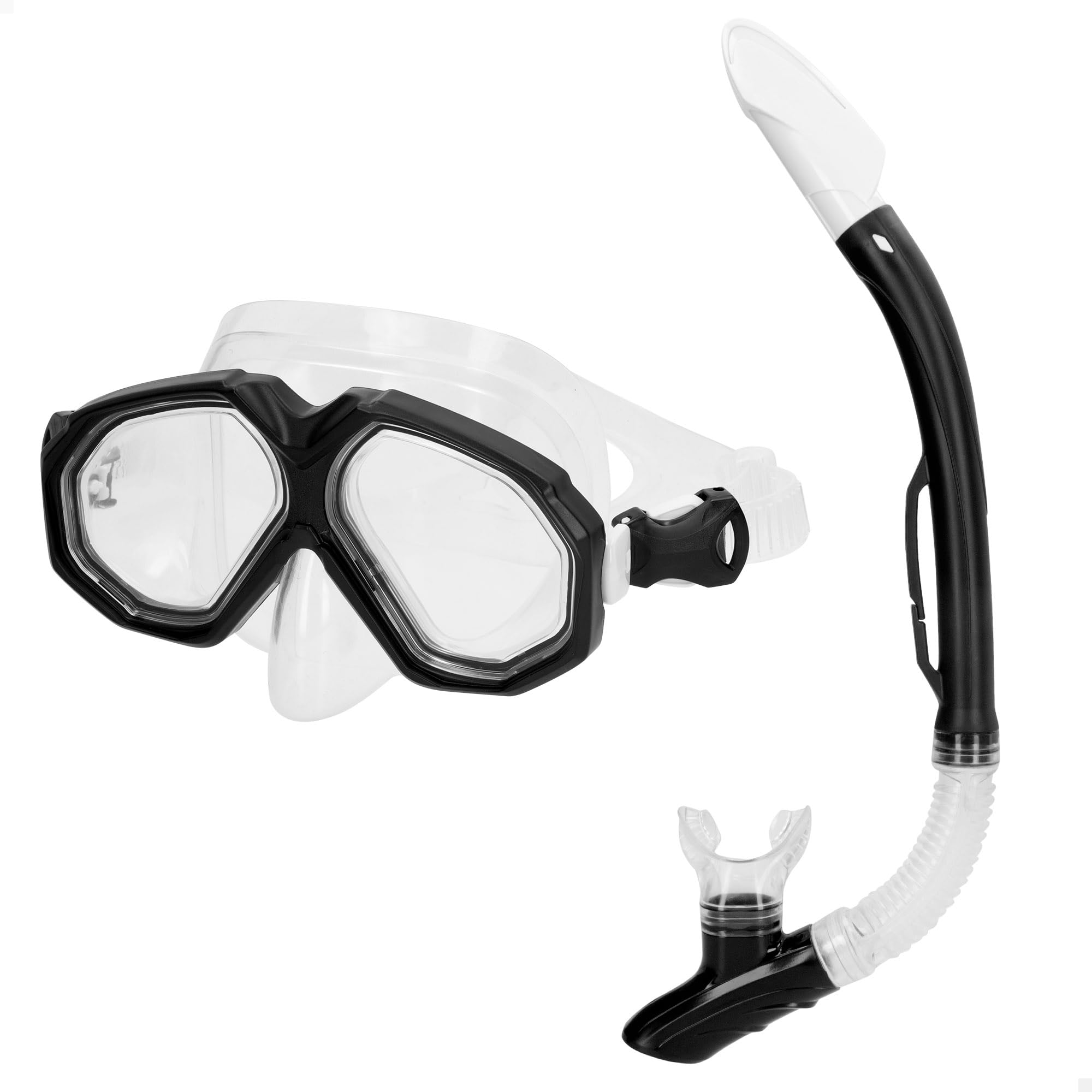AKTIVE Aqua Sport Gafas Buceo con Tubo Flexible Adultos, Máscara antigotas, Fácil Ajuste, Látex Free, Protección contra Salpicaduras, Válvula de Escape, Lentes policarbonato, Snorkel (54256)