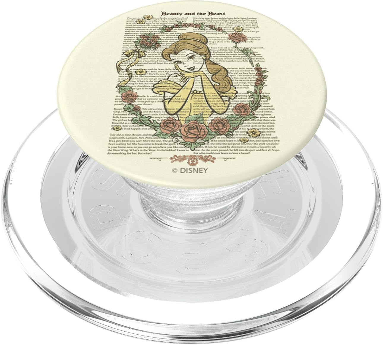 Disney Beauty And The Beast Belle Book Page Over Lay PopSockets PopGrip for MagSafe