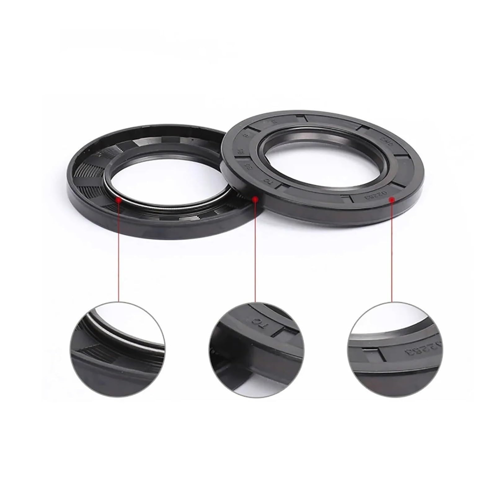 Joint D’étanchéité Double Lèvre NBR Avec Armure – Diamètre Intérieur 38 Mm, Extérieur 58 Mm, Hauteur 12 Mm