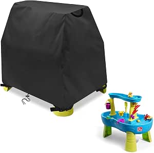 Heavy Duty Kids Water Table Cover - 600D Waterproof Dustproof Cover For Step2 Waterpark Wonders Two-Tier Table (Green)