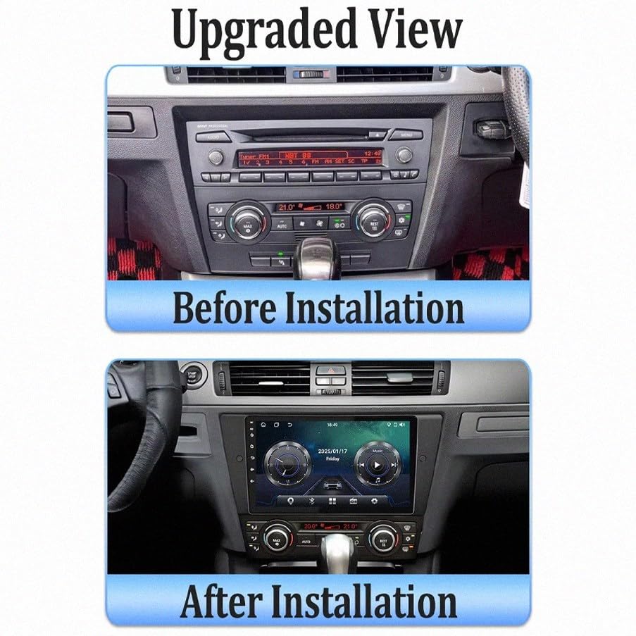 Pantalla Carplay para BMW E90 con Android Auto inalámbrico y procesador de 4 núcleos 4G+64G 2
