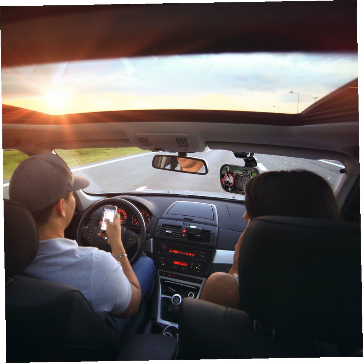 SECFOU 2pcs Car Mirror Rearview Mirror for Safety Backseat Observation Wide Angle 360° Rotation Shatterproof Car Interior for Rear-facing Seats