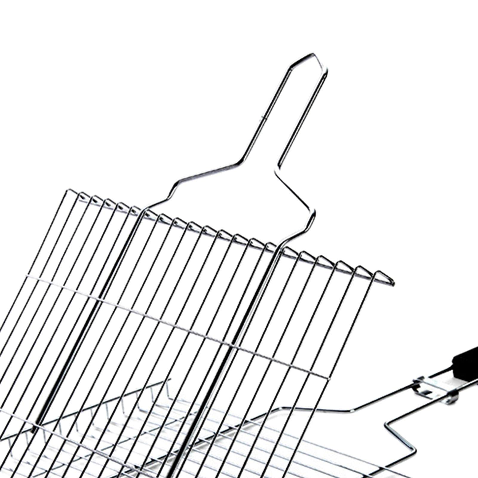 per Griglia Pesce Cestino Barbecue Rete Pieghevole Clip in Acciaio Inox Manico Antiscottatura Adatto per Picnic attività Estive