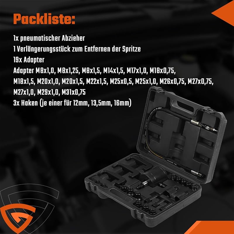 GEARMONSTER Extractor pneumatic pentru injectoare diesel, sculă de demontare cu gheară pentru injectoare common rail