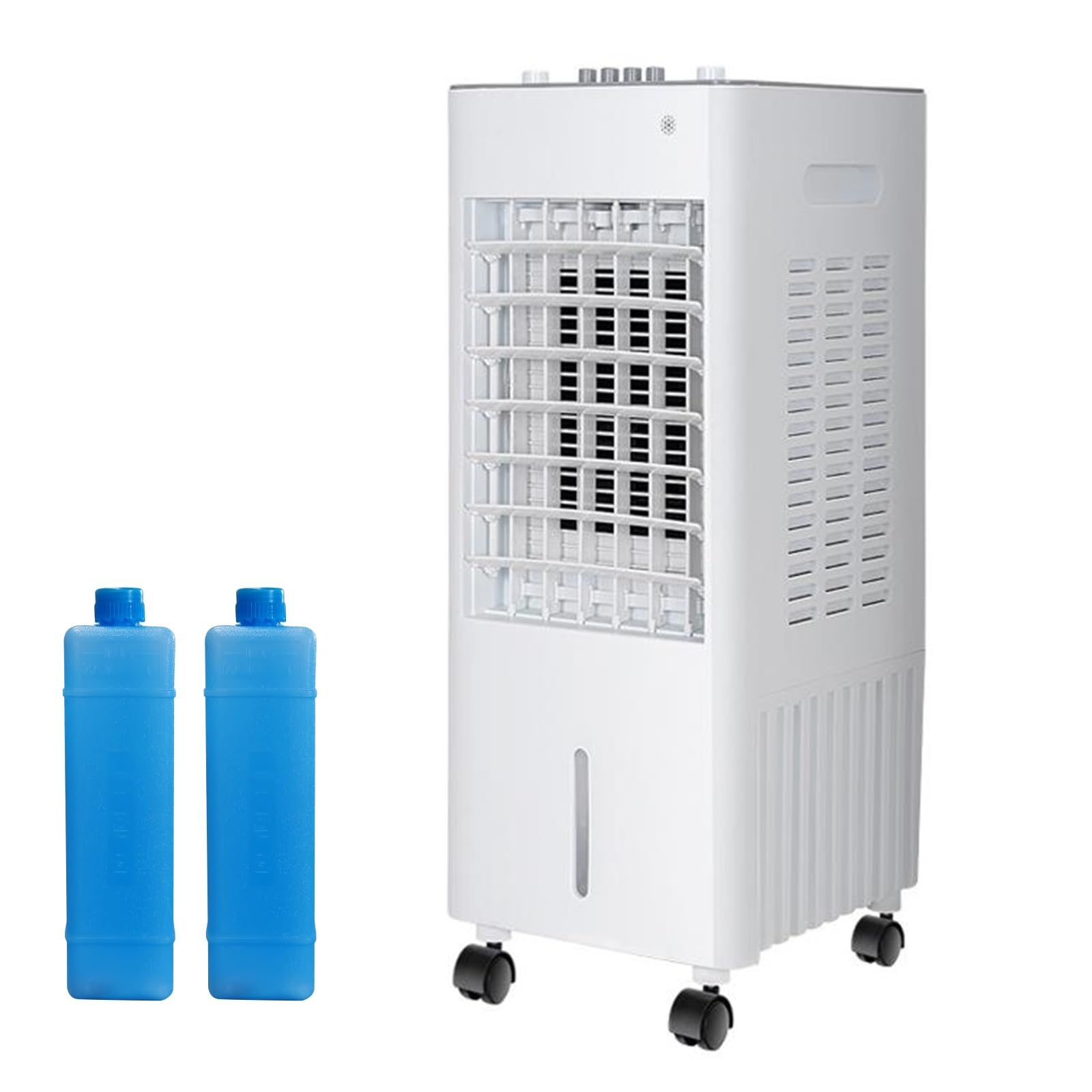 JKJZSALJ Evaporative Air Cooler,Indoor Swamp Cooler With 8L Water Tank,3 Speed Settings,36 Db Quiet Operation,90°Oscillation,Includes 2 Ice Packs,Ideal For Bedroom,White