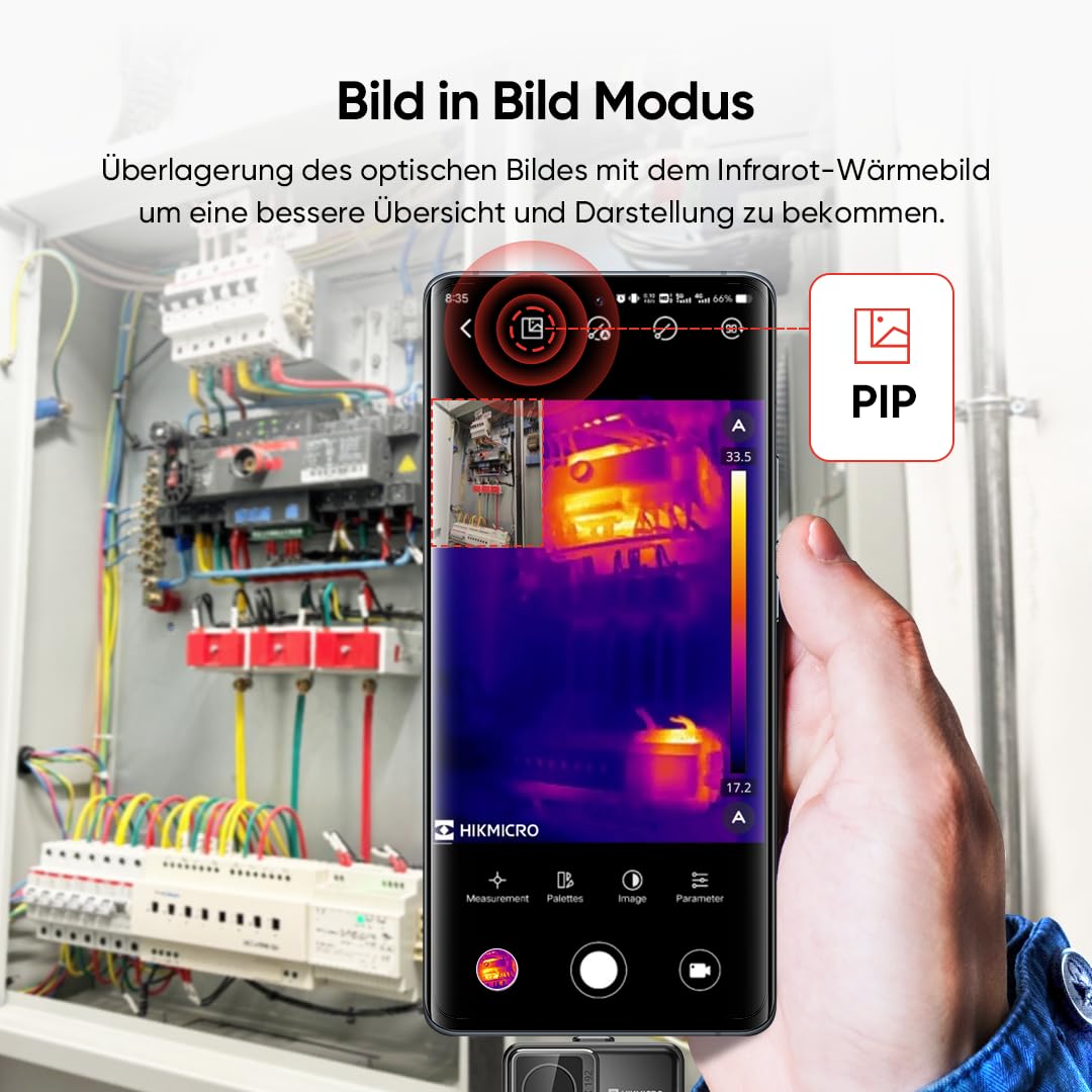 HIKMICRO Mini2 Wärmebildkamera Android, 256 x 192 IR-Auflösung, Wärmebildkamera 25 Hz Bildfrequenz, 50° Weitwinkel, Infrarotkamera 49.152 Pixel, -20°C bis 350°C, USB-C (nicht IOS kompatibel)