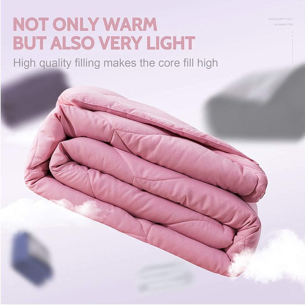 Decroom Lightweight Full Comforter Set with 2 Pillow Sham - 3 Pieces Set - Quilted Down Alternative Comforter/Duvet Insert for All Season - Pink - Full Size - Image 8