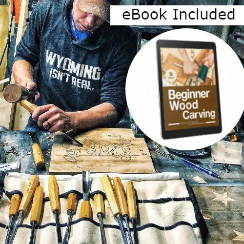 Schaaf Tools Hand-Sharpened Wood Carving Tools Set of 12 Chisels and Gouges with Canvas Case, Razor Sharp CR-V 60 Steel Wood Carving Chisel Set for Beginners - Image 6