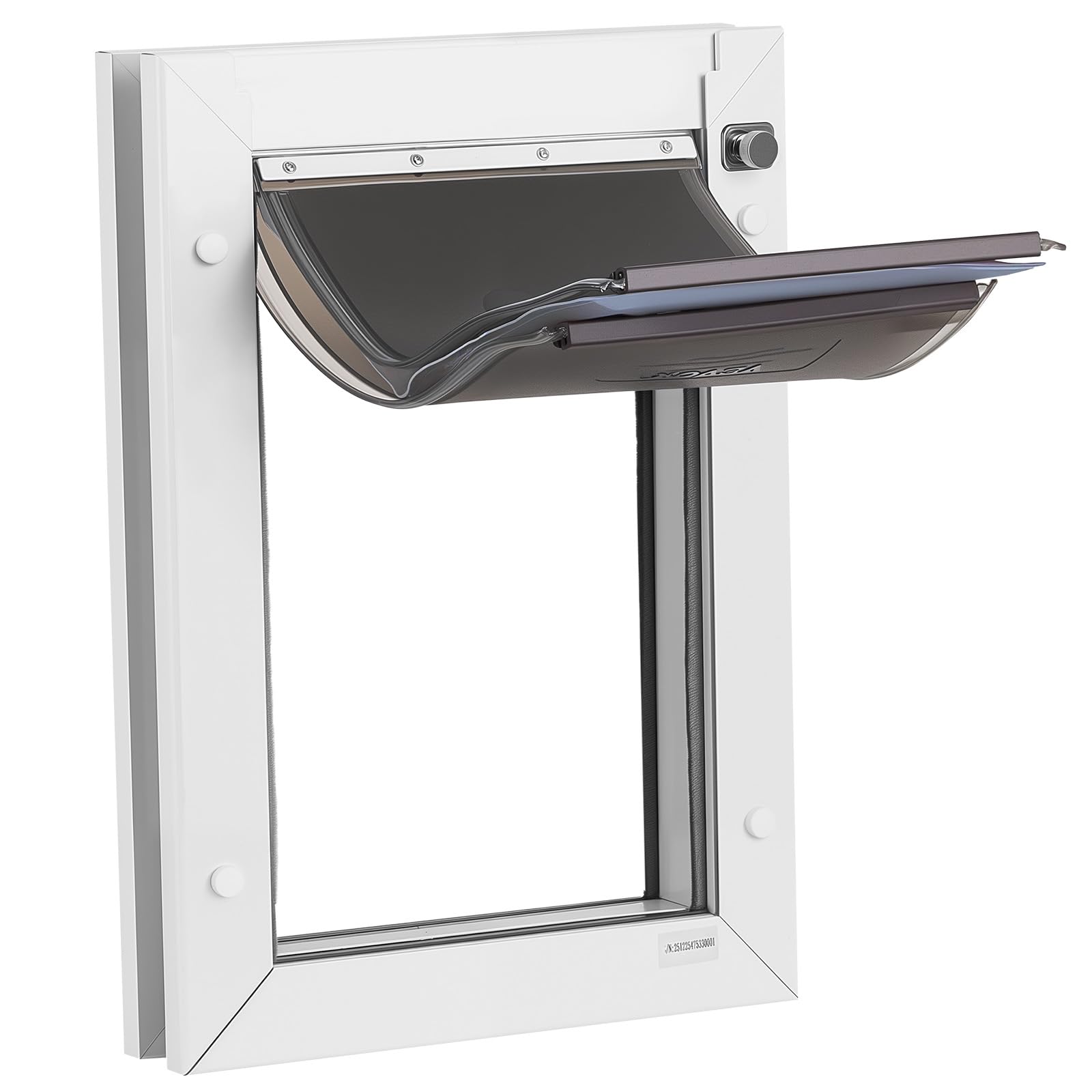 VEVOR Puerta para Mascotas Tamaño Mediano, Gatera para Puerta con 3 Solapas Flexibles Magnéticas, Marco Metálico, Resistente a la Intemperie para Perros Gatos Pared Dormitorio Interior y Exterior