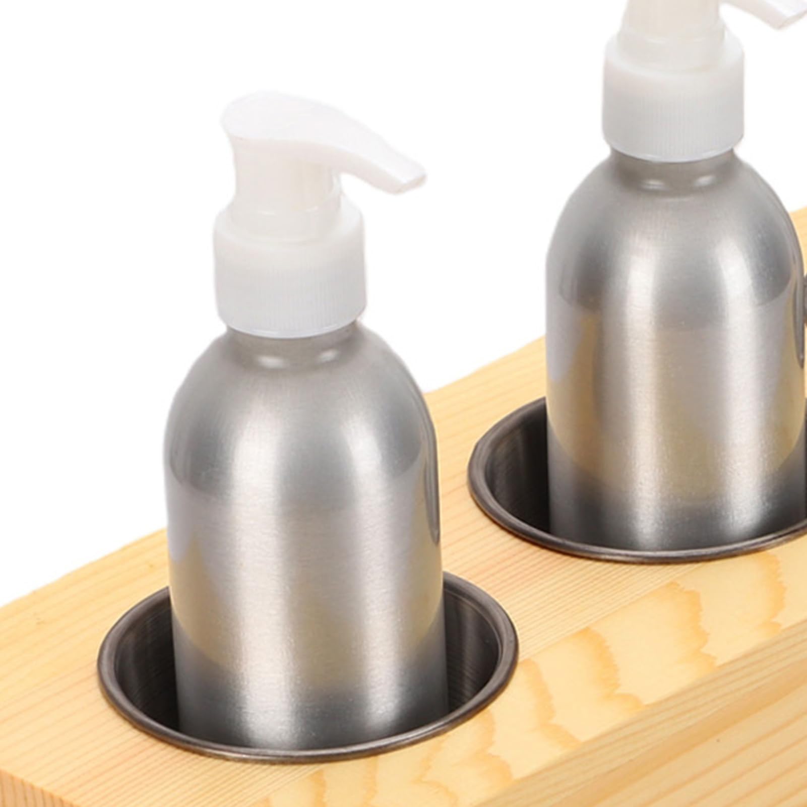Podgrzewacz do Oleju do Masażu, Drewniano-aluminiowy Podgrzewacz | Podgrzewacz Butelek na Olejki Eteryczne, Wykonanie z Drewna i Metalu, Cztery Aluminiowe Butelki, Spa Domowe, Użycie w