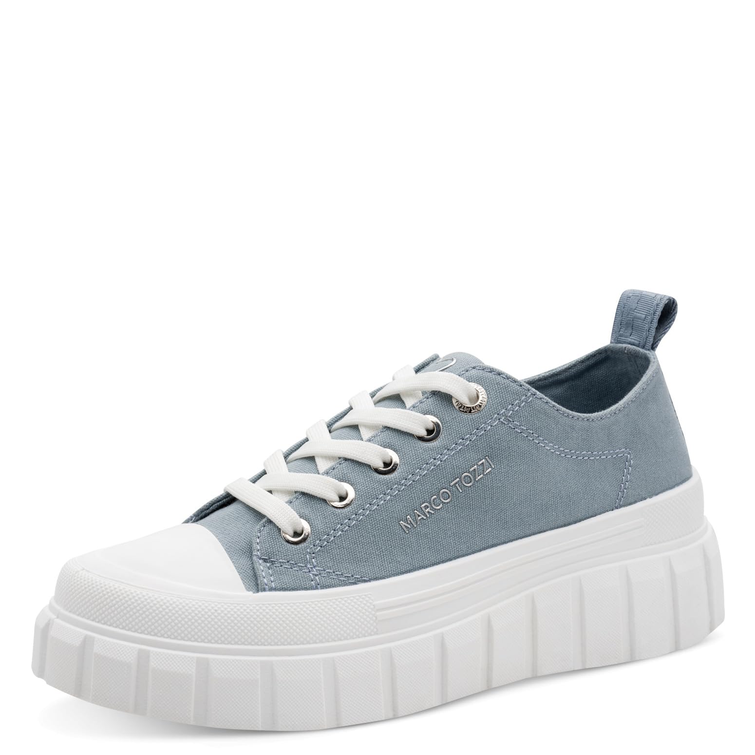 MARCO TOZZI Women Sneaker Soft Feel Me Removable Footbed Modern, Blue (Blue), 7 UK