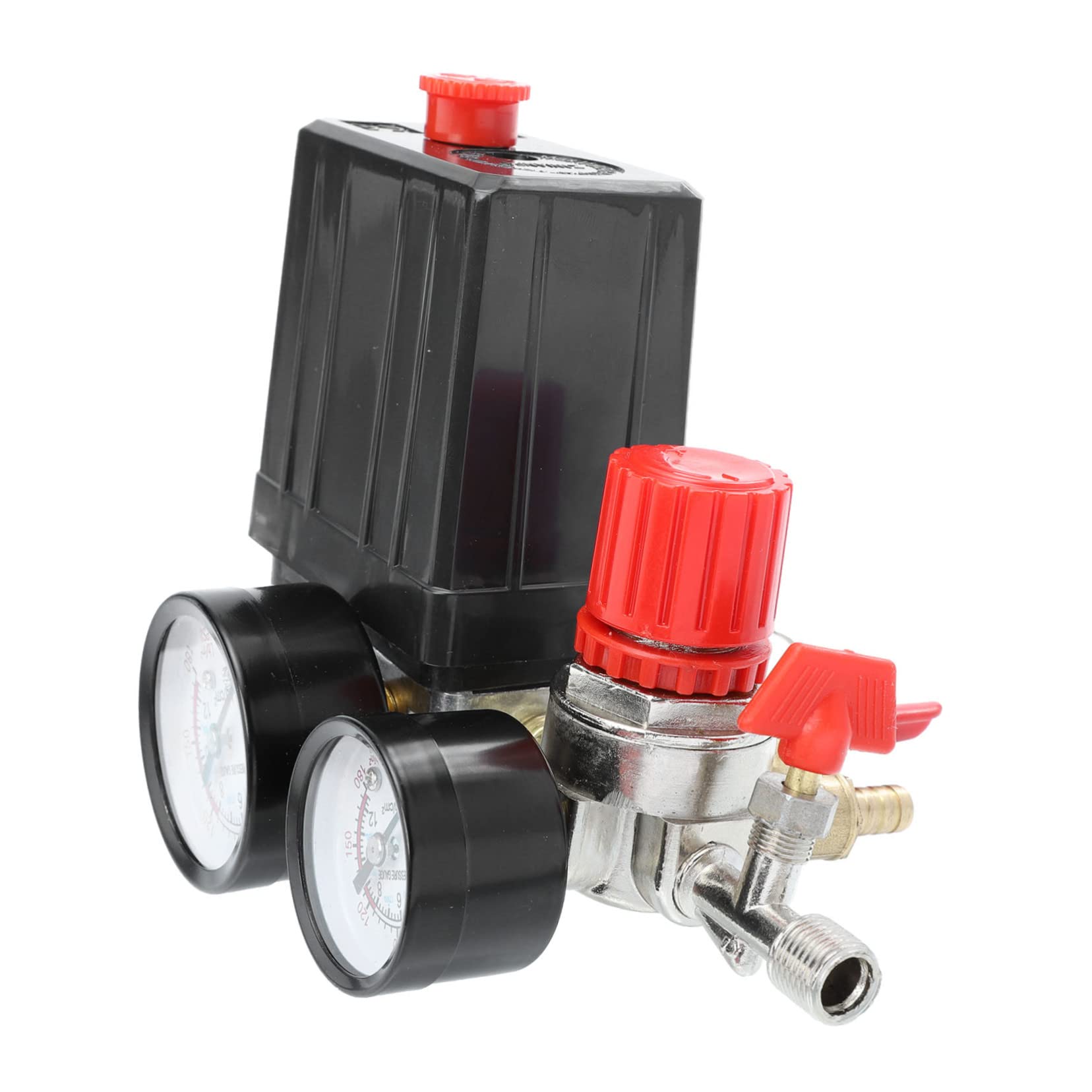 Housoutil Valvola di Pressione per Compressore Aria, Regolatore di Pressione Manometro, 220/380v, 20a, per Controllo Preciso e Stabilità