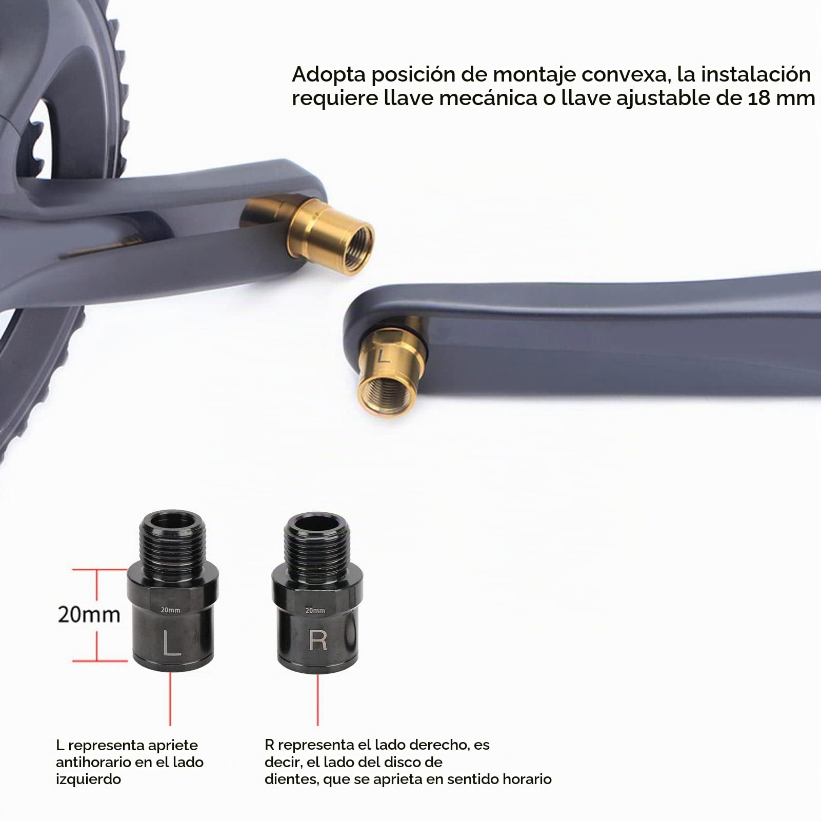 BuyWeek Extensor de Pedal de Bicicleta, 1 Par Extensión de Pedal de Aleación de Titanio Adaptador de Pedal de 20 mm con Espaciador de Pedal (Negro)