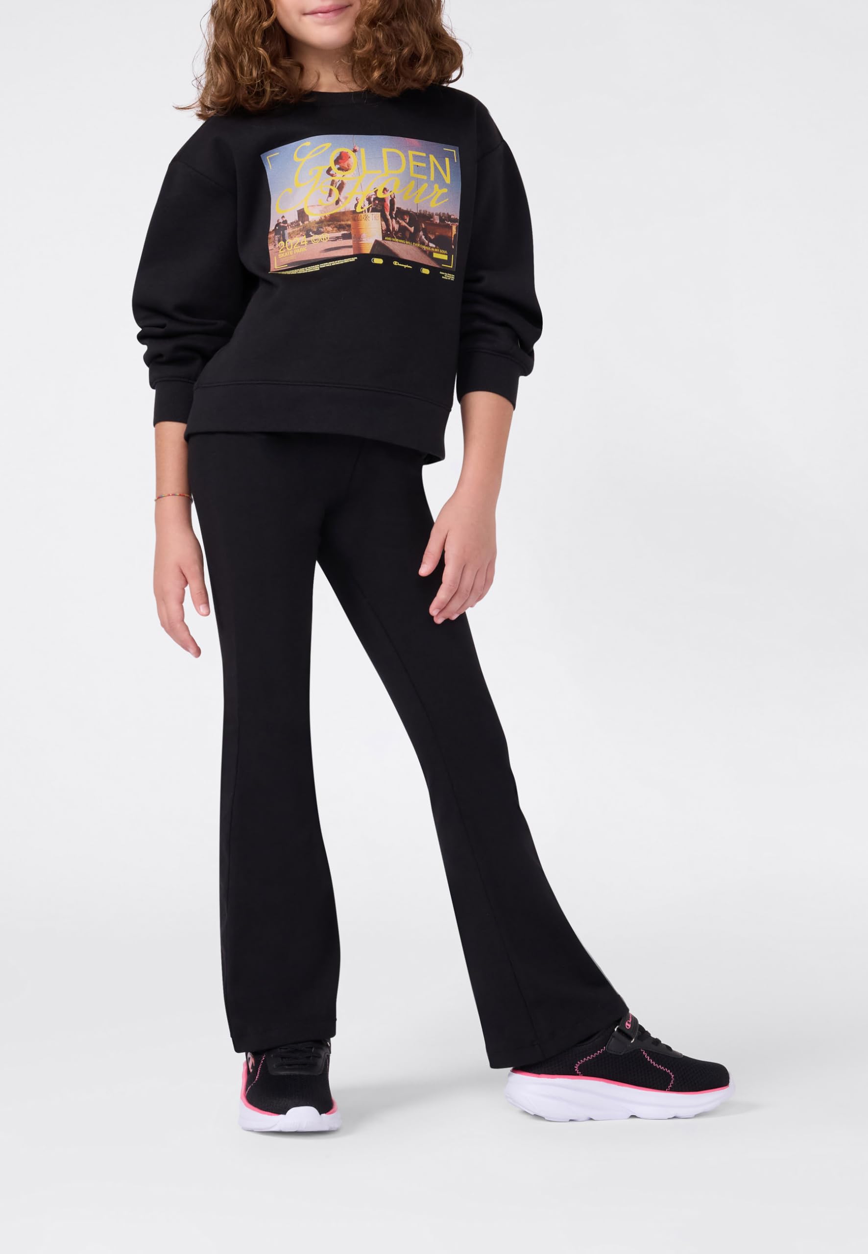 Champion Sudadera Legacy para niña, Negro, XXL