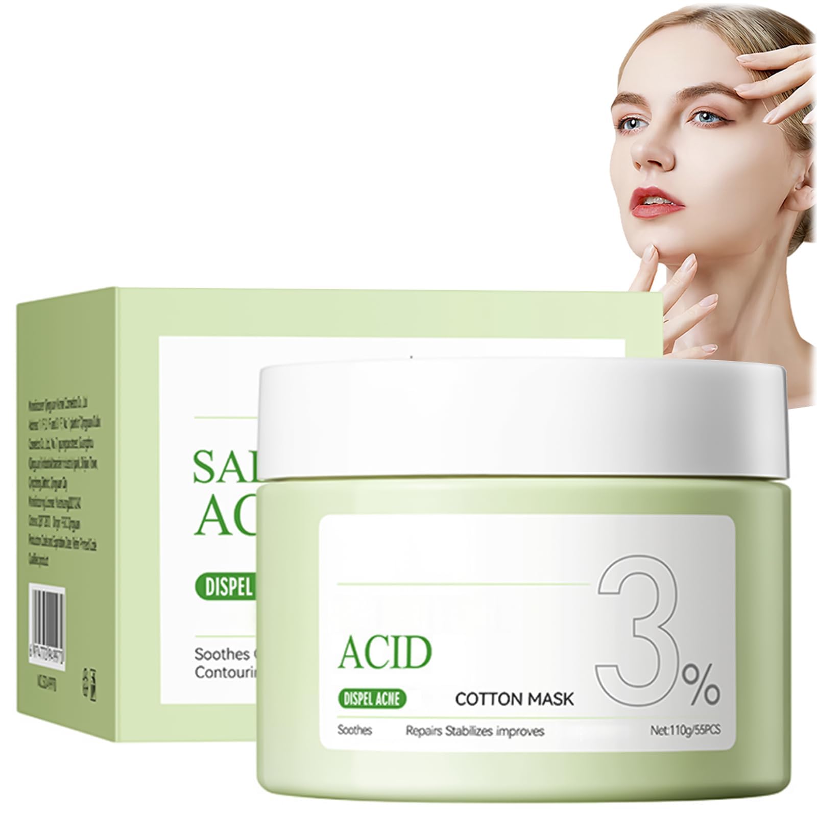 Zits-Fighting Exfoliating Face Pads, Toner & Cleansing Wipes for Oily & Zits-Prone Skin, Improve Blackheads, Enhance Skincare