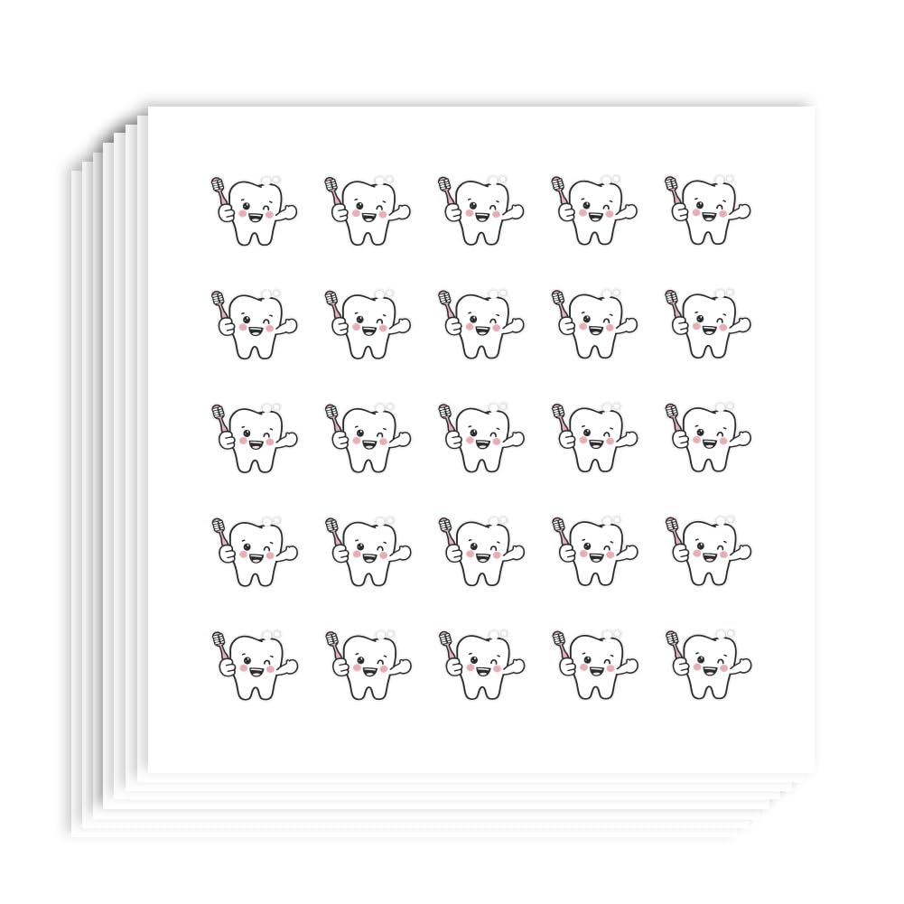 AHANDMAKER 500Pcs Self-Adhesive Tooth Toothbrush Stickers, 0.4x0.5 Inch Dentist Stickers Scrapbook Paper, Tooth Training Stickers Decals for Scrapbooking Calendar Arts DIY Crafts Bag Seal for Party