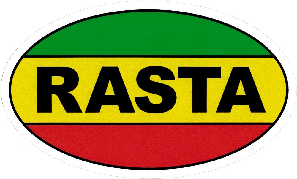 Rasta Reggae Jamaica Rastafarian Red Gold Green Small Laptop Car Bumper Sticker Water Bottle Bike Locker Helmet Skateboard Decal 5-by-3 Inches