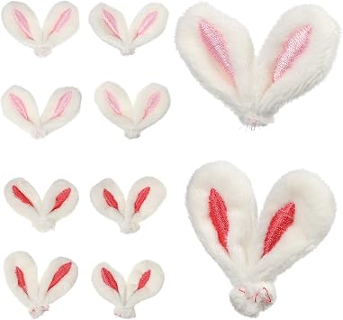 10 Pcs Bunny Ears Fabric Accessories for Clothing and Bags, Resistant to Deformation, Versatile Decoration for Parties and Crafts with Adorable Appearance and Charming Design
