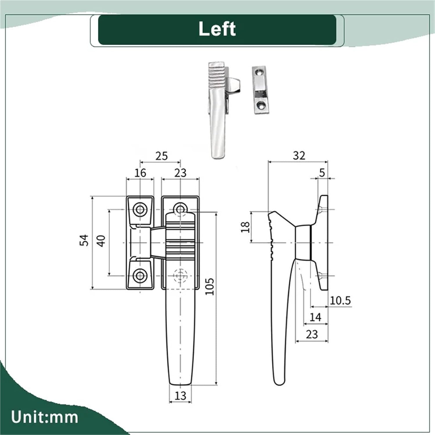 Heavy Duty Handle Zinc Alloy is Suitable for Automation Machinery Equipment 1Pcs(Left)