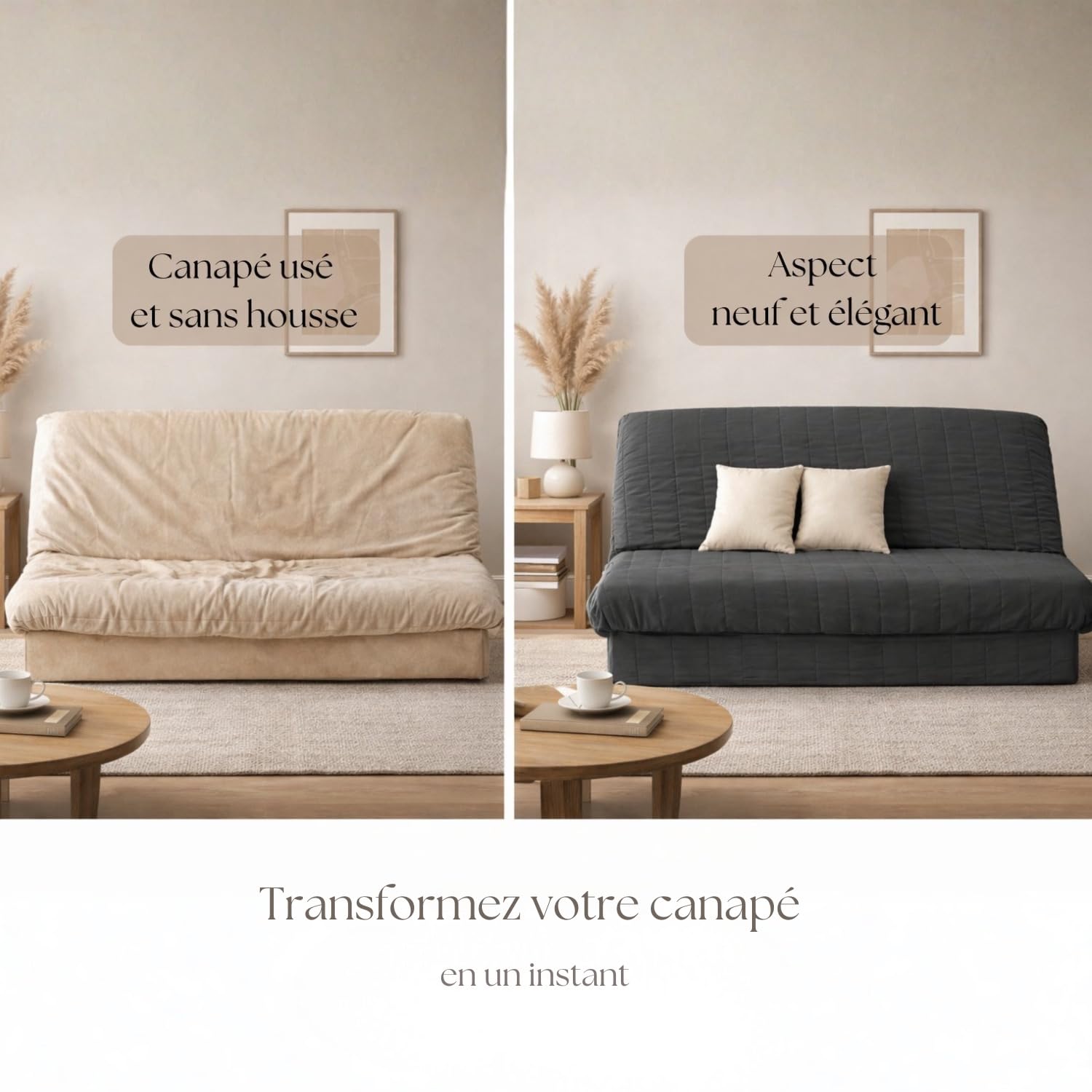 Housse De Clic Clac Matelassée Anthracite