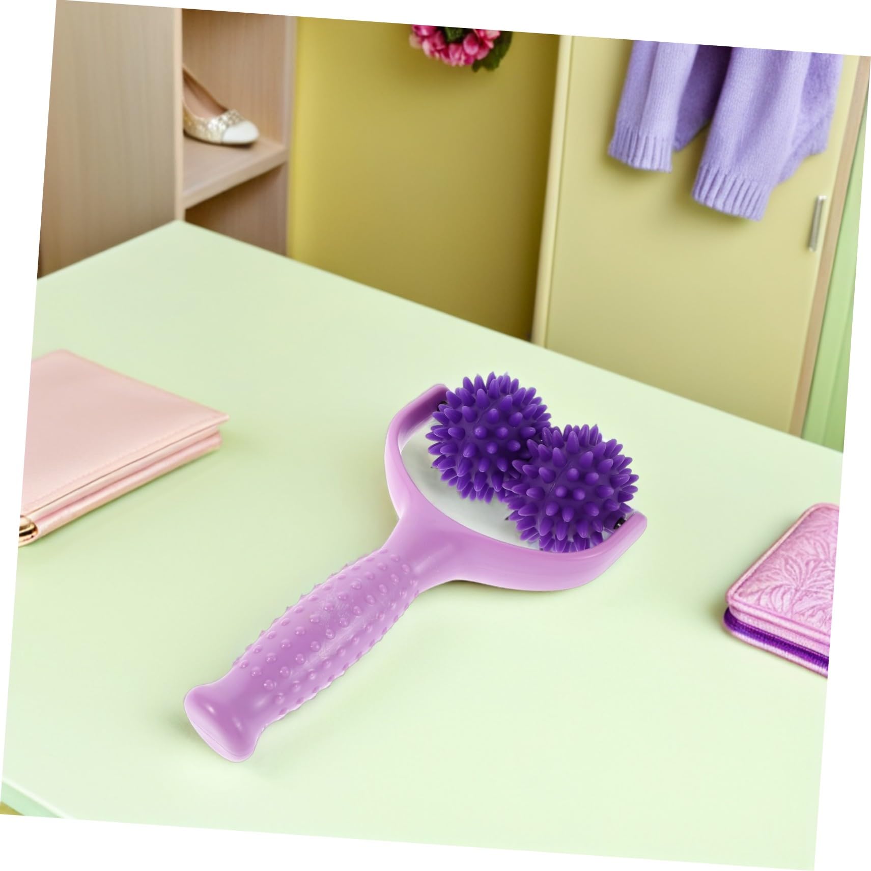 Rodillo de Masaje Manual Bolas Puntiagudas para Relajación Profunda Muscular, Material Abs, Ligero y Portátil Adecuado para Uso en Casa y Yoga, Pack de 2 Piezas