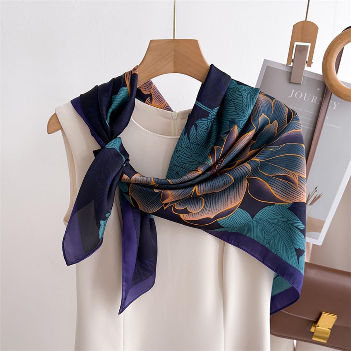 Headscarf Large Square Scarf 35" Fashion Scarves Silk Feeling Hair Wrapping Scarfs Hairscarf BA16 - Image 2