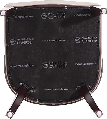 Miniatura 9 de Manhattan Comfort Shubert - Silla de comedor moderna de terciopelo y piel sintética, diseño de doble tapicería en marco de madera de haya maciza,