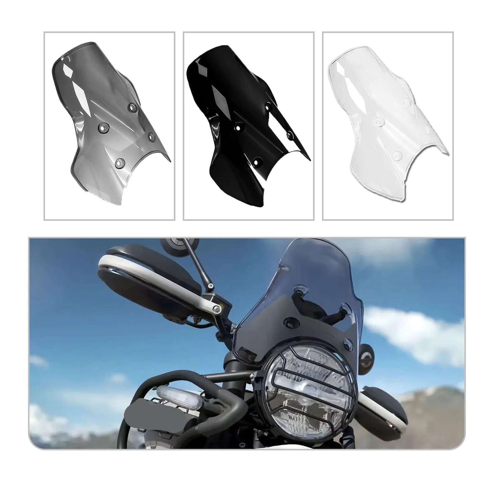 Pantalla Moto para Himalayan 450 para Himalayan452 para Himalayan450 2024 2025 Piezas Elevadas para Parabrisas De Motocicleta(Negro)