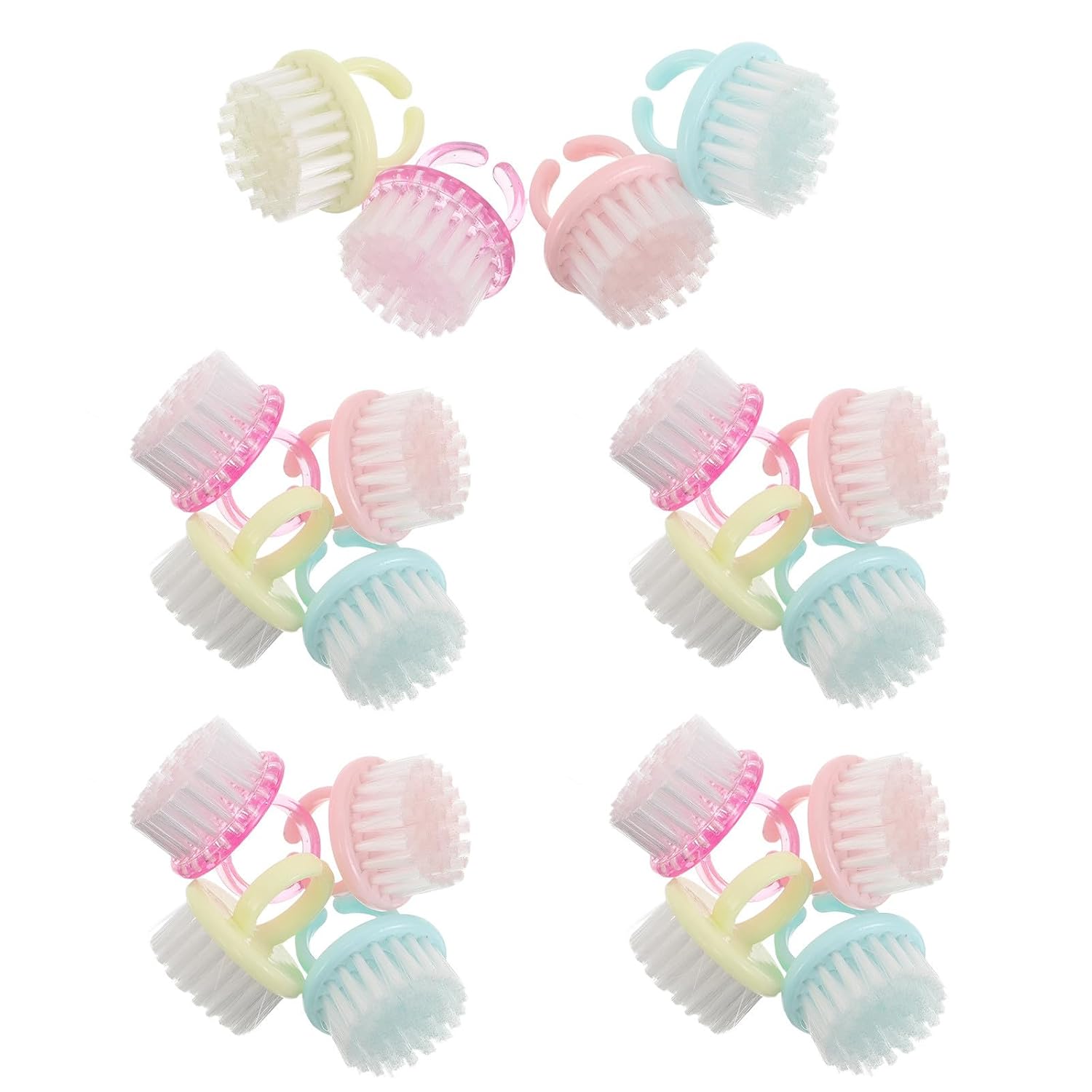 20pcs Portable Mini Nail Dust Cleaning Brush for Home Manicure Sessions and Professional Nail Salons Lightweight Plastic and Nylon Fingernail Brush