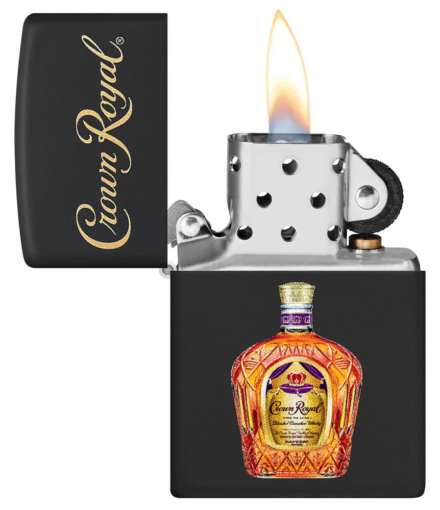 Amazon.com: Zippo Crown Royal Logo and Bottle Black Matte Pocket