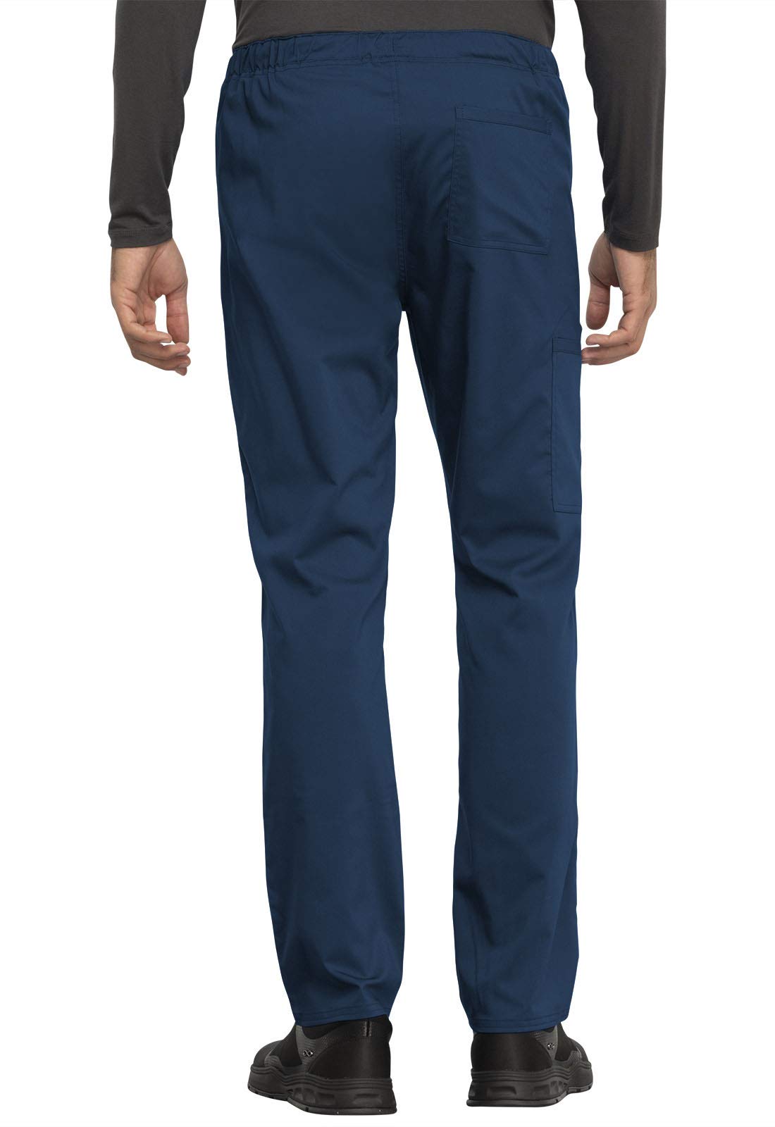 Cherokee WW625 - Conjunto de ropa quirúrgica para hombre y mujer, cuello en V, con pantalón de pierna cónica con cordón, WW020, azul marino, XL y pantalón alto XL