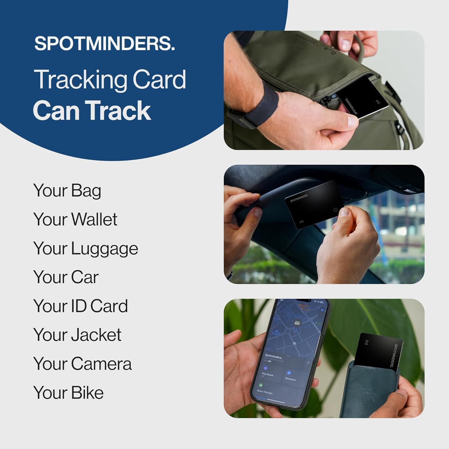 SPOTMINDERS Apple MFi Certified Wallet Tracker Works With Apple Find My Tracking Card for Wallet Card Rechargeable IP68 Waterproof 0.07in Slim iPhone Item Finder for Luggage Tags Purse Gifts for Women - Image 9