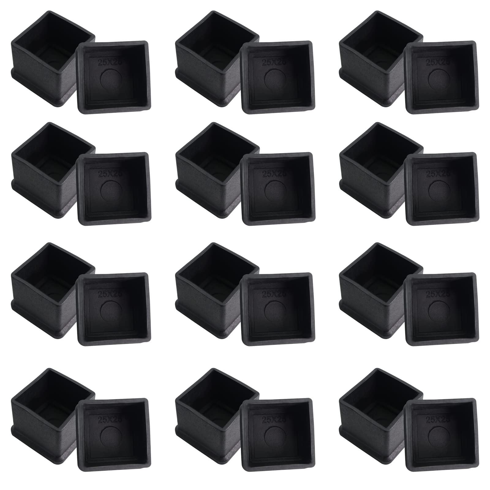 Photo 1 of 24 Pack Silicon Chair Leg Caps 1 X 1 Inch Rectangle Chair Leg Floor Protectors Rubber Feet for Furniture Pads for Hardwood Floors Chair Leg Covers 24Pack(1x1inch) Pair of 2