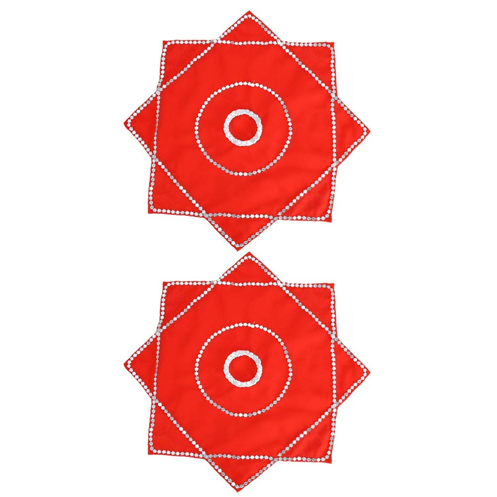 NUOBESTY 2pcs Dance Handkerchief Octagonal Towel Cloth Yangko Handkerchief Rotating Handkerchief Chinese New Year Spring Festival Performance Prom Prop